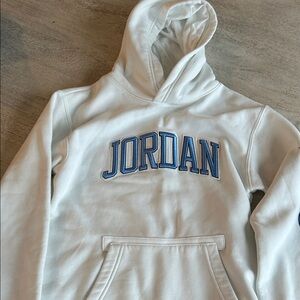Jordan White Hoodie with Blue Accents